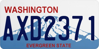 WA license plate AXD2371