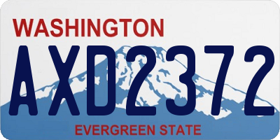 WA license plate AXD2372