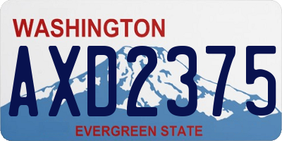 WA license plate AXD2375