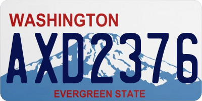 WA license plate AXD2376