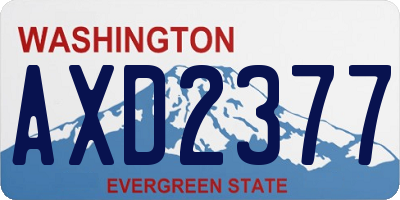 WA license plate AXD2377