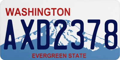 WA license plate AXD2378