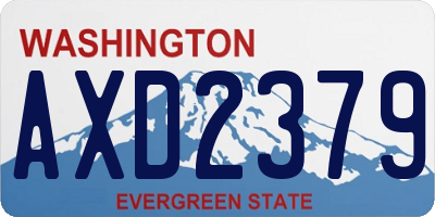 WA license plate AXD2379