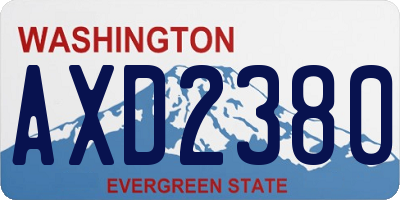 WA license plate AXD2380