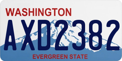 WA license plate AXD2382