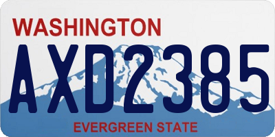WA license plate AXD2385