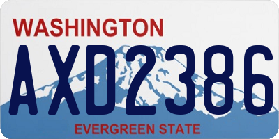 WA license plate AXD2386