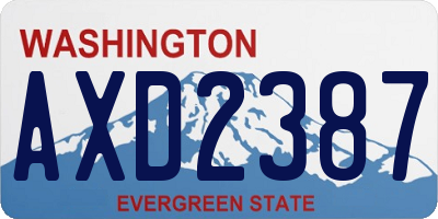 WA license plate AXD2387