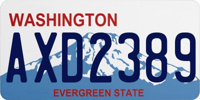 WA license plate AXD2389