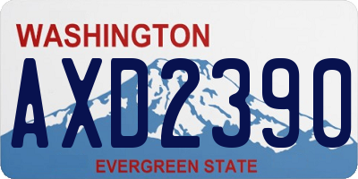 WA license plate AXD2390