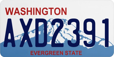 WA license plate AXD2391