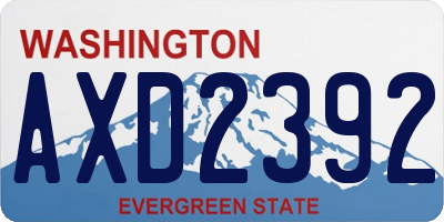 WA license plate AXD2392
