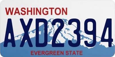 WA license plate AXD2394