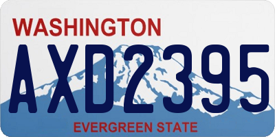 WA license plate AXD2395