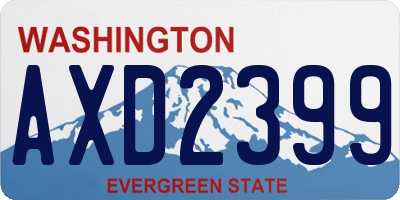 WA license plate AXD2399