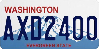 WA license plate AXD2400