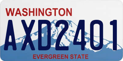 WA license plate AXD2401