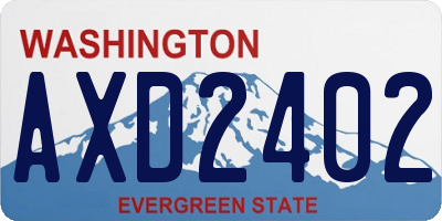 WA license plate AXD2402