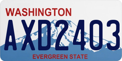WA license plate AXD2403
