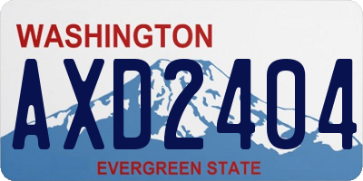 WA license plate AXD2404