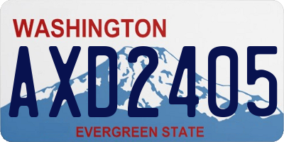 WA license plate AXD2405
