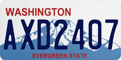 WA license plate AXD2407