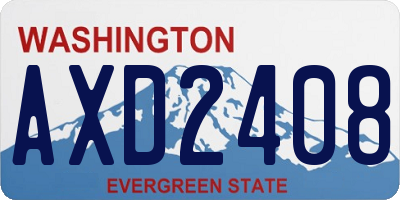 WA license plate AXD2408