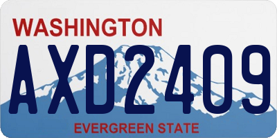 WA license plate AXD2409
