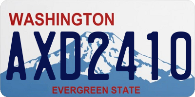 WA license plate AXD2410