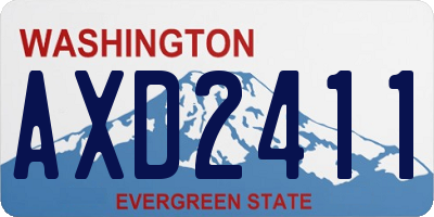 WA license plate AXD2411