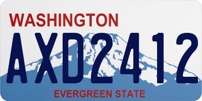 WA license plate AXD2412