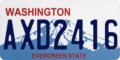 WA license plate AXD2416