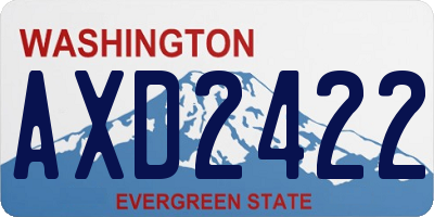 WA license plate AXD2422