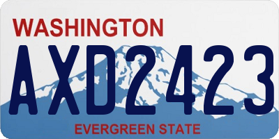 WA license plate AXD2423