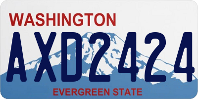 WA license plate AXD2424