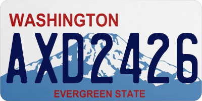 WA license plate AXD2426