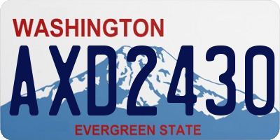 WA license plate AXD2430