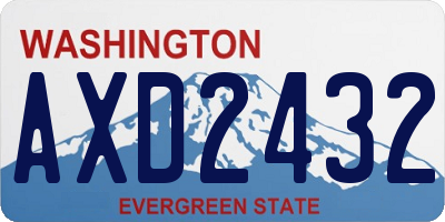 WA license plate AXD2432