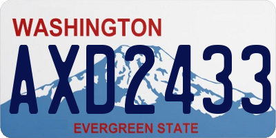 WA license plate AXD2433