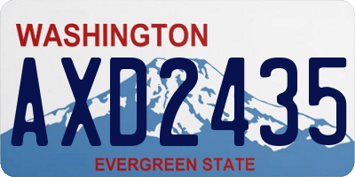 WA license plate AXD2435
