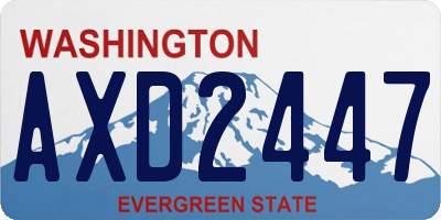 WA license plate AXD2447