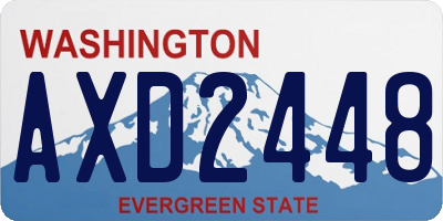 WA license plate AXD2448