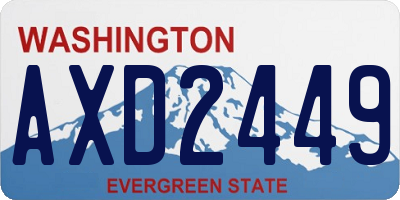 WA license plate AXD2449
