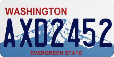 WA license plate AXD2452
