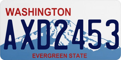WA license plate AXD2453
