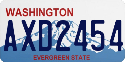 WA license plate AXD2454
