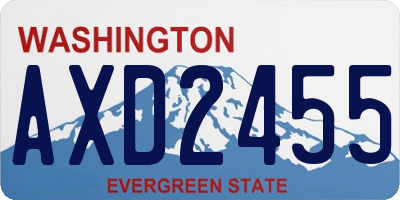 WA license plate AXD2455