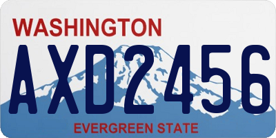 WA license plate AXD2456