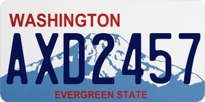 WA license plate AXD2457