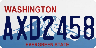 WA license plate AXD2458